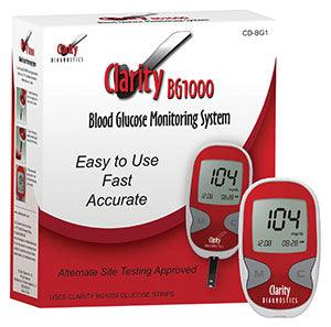 Clarity BG1000 Blood Glucose Meter Kit Only, 1/bx (Only works with Clarity Blood Glucose Test Strips - Will need to purchase test strips and controls associtated with the meter through Clarity Diagnositcs)