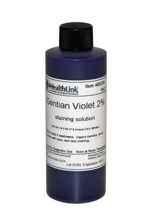 Gentian Violet, 2%, 4 oz (Item is Non-Returnable)  (Item is considered HAZMAT and cannot ship via Air or to AK, GU, HI, PR, VI)