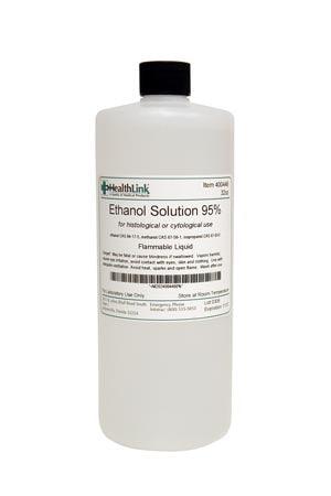 Ethanol Solution, 95%, 32 oz (Item is Non-Returnable)  (Item is considered HAZMAT and cannot ship via Air or to AK, GU, HI, PR, VI)