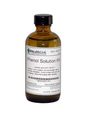 Phenol, 6%, 4 oz (Item is Non-Returnable)  (Item is considered HAZMAT and cannot ship via Air or to AK, GU, HI, PR, VI)