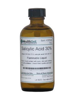 Salicylic Acid, 30% in 95% EtOH, 4 oz (Item is Non-Returnable)  (Item is considered HAZMAT and cannot ship via Air or to AK, GU, HI, PR, VI)