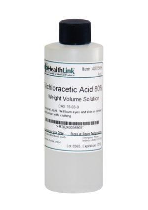 Trichloracetic Acid, 80%, 4 oz (Item is Non-Returnable)  (Item is considered HAZMAT and cannot ship via Air or to AK, GU, HI, PR, VI)