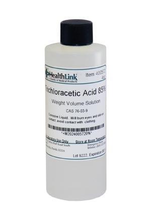 Trichloracetic Acid, 85%, 4 oz (Item is Non-Returnable)  (Item is considered HAZMAT and cannot ship via Air or to AK, GU, HI, PR, VI)