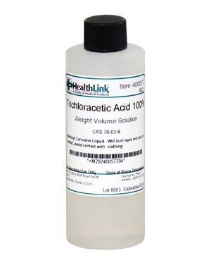 Trichloracetic Acid, 100%, 4 oz (Item is Non-Returnable)  (Item is considered HAZMAT and cannot ship via Air or to AK, GU, HI, PR, VI)