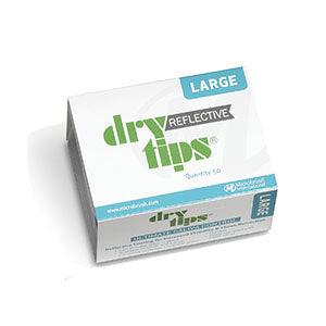 Reflective Saliva Absorbent DryTips, Large, Silver. 50/bx