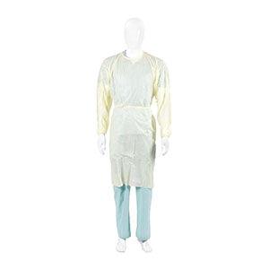 Cover Gown, SMS, with Ties, Yellow, Universal Size, 10/pk, 10 pk/cs(On Vendor Allocation - Availibility May Be Limited)