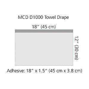 Towel Drape, Small, with Adhesive, 18 x 12, Sterile, 10/cs