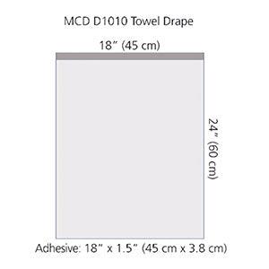 Towel Drape, with Adhesive, 18 x 23,  Sterile, 10/cs