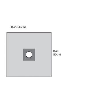 Aperture Drape, Small, with Adhesive, 16 x 16, Sterile, 10/cs(Manufacturer Backorder - Inventory Limited when Available)