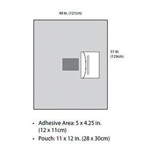 Ophthalmic Incise Drape, with Pouch, 48 x 51, Sterile, 10/cs