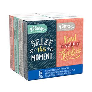 Kleenex® Facial Tissue, Pocket Pack, 10/pk, 8 pk/bundle, 12 bundles/cs