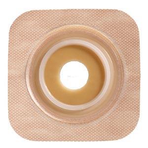 Skin Barrier with Tape Collar, Pre-Cut,  Flexible, Tan, 1 3/4