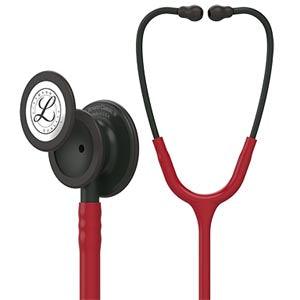 Stethoscope, Black-Finish Chestpiece, Burgundy Tubing, 27