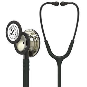 Stethoscope, Champagne Chestpiece, Black Tubing, 27