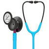 Stethoscope, Smoke Chestpiece, Turquoise Tubing, Pink Stem and Smoke Headset, 27"