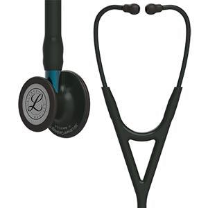 Stethoscope, Black Finish Chestpiece, Black Tube, Blue Stem and Black Headset, 27