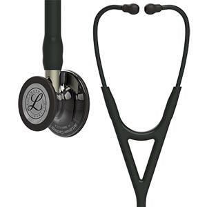 Stethoscope, High Polish Smoke Finish Chestpiece, Black Tube, Champagne Stem and Black Headset, 27