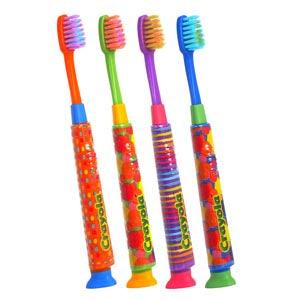 GUM® Crayola™ Deep Clean Toothbrush, Kids, Manual, Assorted Colors, Individually Packed, 1 dz/bx