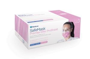 Premier Elite™ ProShield Earloop Mask with Visor, ASTM Level 3, Pink, 25/bx, 4 bx/cs