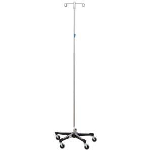 IV Stand, 2 Hook w/Thumb Operated Slide Lock w/5 Leg Base (DROP SHIP ONLY)