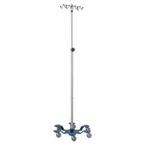 IV Stand, Heavy Duty, Rake Hook, 6 Leg, Powder Coated Low Center of Gravity Base Stainless Steel (DROP SHIP ONLY)