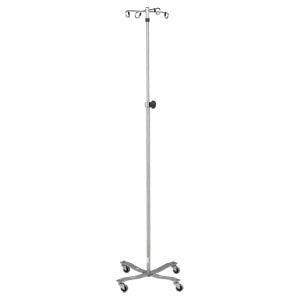 IV Stand, 4 Hook, Tru Loc Mechanism, 4 Leg, Flat Band Stainless Steel Base (DROP SHIP ONLY)