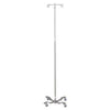 IV Stand, 2 Hook, Twist Lock, 4 Leg, 21 1/4" Diameter Stainless Steel Low Center of Gravity Welded Base (DROP SHIP ONLY)