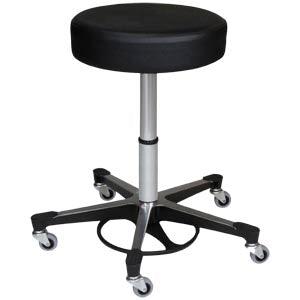 Foot Operated Pneumatic Exam Stool, Black, (5) Leg, Aluminum Base (DROP SHIP ONLY)