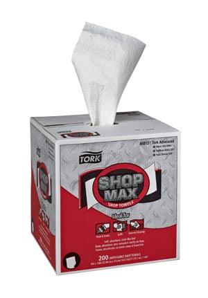 ShopMax Wiper, Centerfeed, Advanced, White, 1-Ply, 216.67ft, 200 sht/bx, 4 bx/cs