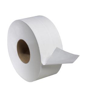 Bath Tissue Roll, Jumbo, Universal, White, 2-Ply, T22, 1000ft, 3.6