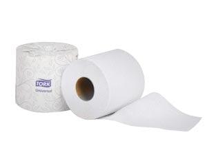 Bath Tissue Roll, Universal, White, 2-Ply, T24, 156.25ft, 4.2