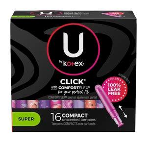 U by Kotex® Super Premium Tampon, Super Absorbent, 16/pk, 8 pk/cs