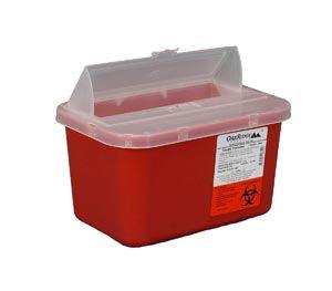 Sharps Container, 1 Gallon, Red Base/ Translucent Flip Up Lid, 24/cs