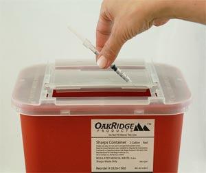 Sharps Container, 2 Gallon, Red Base/ Translucent Slide Lid, 20/cs