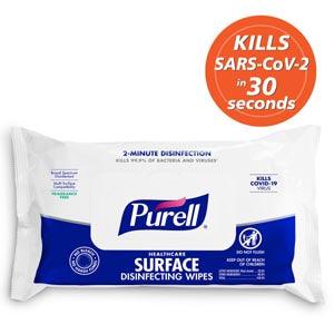 Purell® Healthcare Surface Disinfecting Wipes, 72ct Canister, 12can/ct (Item is considered HAZMAT and cannot ship via Air or to AK, GU, HI, PR, VI)